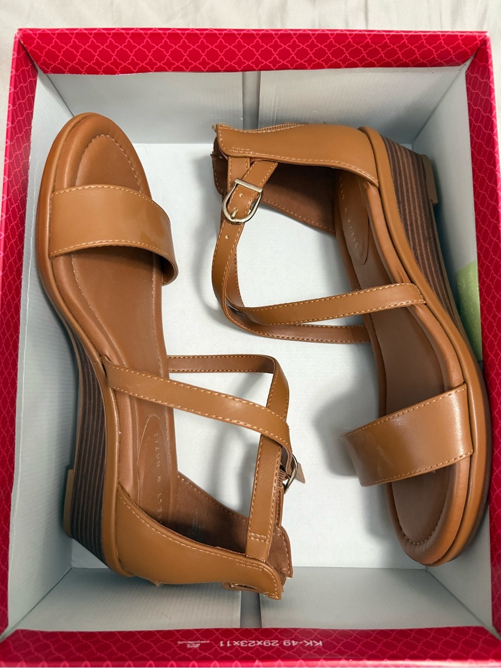 NWT Kelly & Katie’s Women’s Tan Strappy Wedge Sandals
